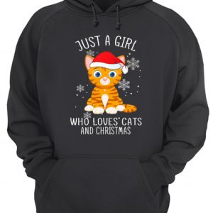 Just A Girl Who Loves Cats And Christmas Shirt 3