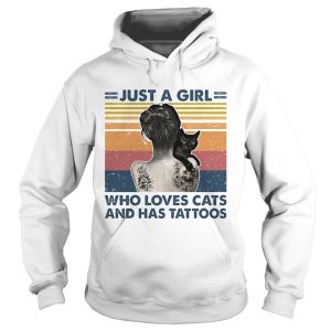 Just A Girl Who Loves Cats And Has Tattoos Vintage shirt 1