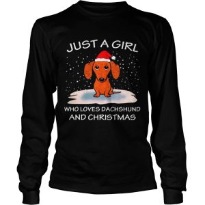 Just A Girl Who Loves Dachshund And Christmas shirt 2