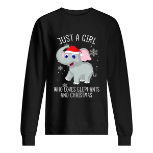 Just A Girl Who Loves Elephants And Christmas Shirt 2