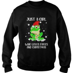 Just A Girl Who Loves Frogs And Christmas shirt 3