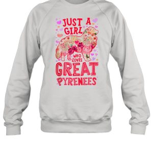 Just A Girl Who Loves Great Pyrenees Dog Flower Floral shirt