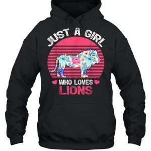 Just A Girl Who Loves Lions Tee Shirt 3