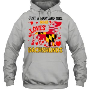 Just A Maryland Girl Who Loves Dachshunds Flag shirt 3