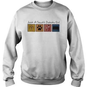 Just A South Dakota Girl Flip Flop Dog Wine South Dakota Map shirt