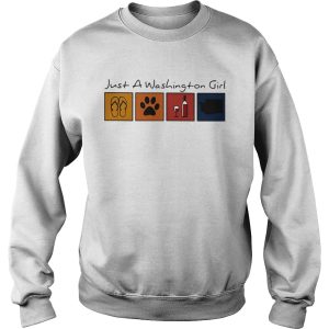 Just A Washington Girl Flip Flop Dog Wine Washington Map shirt 2