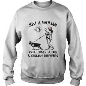 Just A Woman Who Loves BooksGerman Shepherds shirt 2