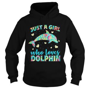 Just a girl who loves dolphins hearts shirt 1