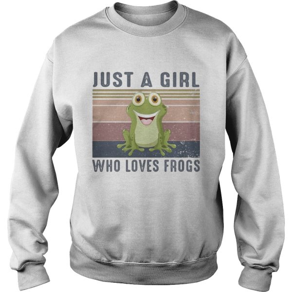 Just a girl who loves frogs vintage retro shirt