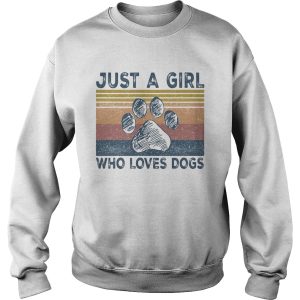 Just a girl who loves paw dogs vintage retro shirt 2