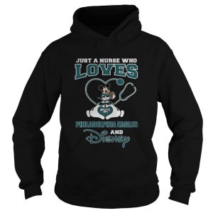 Just a nurse who loves Philadelphia Eagles and Disney shirt 1