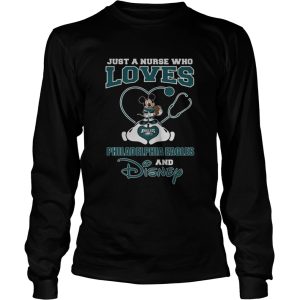 Just a nurse who loves Philadelphia Eagles and Disney shirt 2