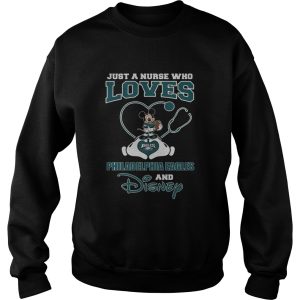 Just a nurse who loves Philadelphia Eagles and Disney shirt 3