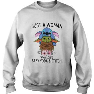 Just a woman who loves Baby Yoda and Stitch shirt 3