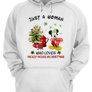 Just a woman who loves Mickey Mouse and Christmas shirt 3