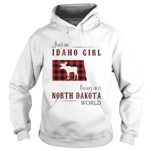 Just an idaho girl living in a north dakota world map shirt