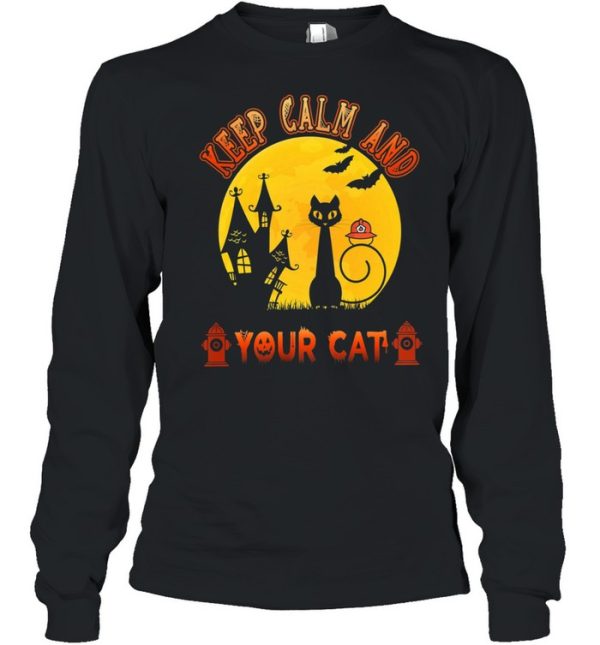 Keep calm and your cat halloween shirt