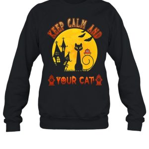 Keep calm and your cat halloween shirt