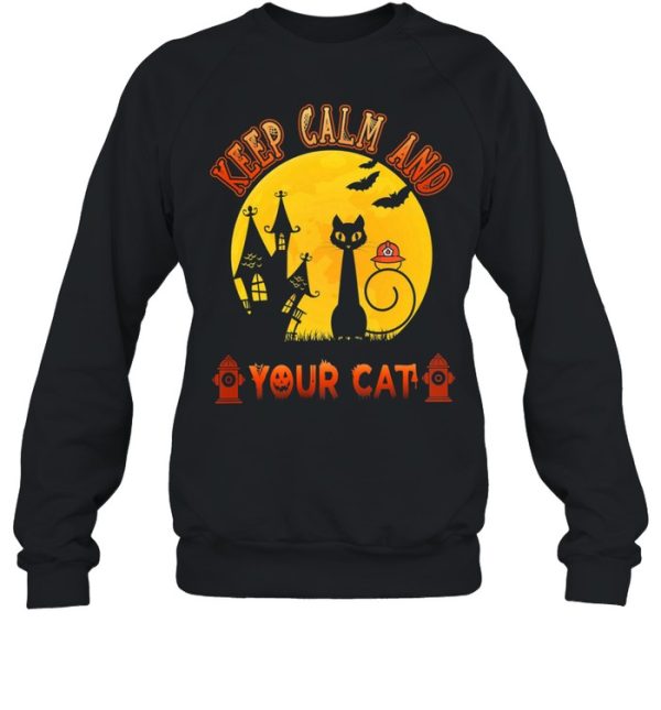 Keep calm and your cat halloween shirt