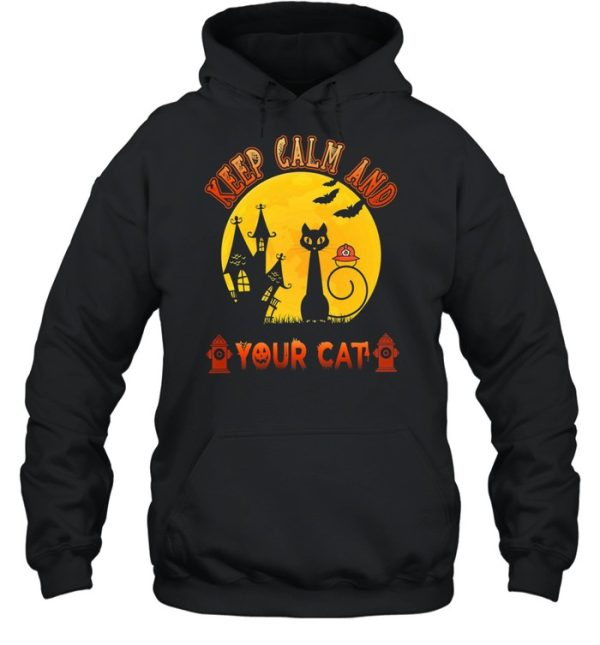 Keep calm and your cat halloween shirt