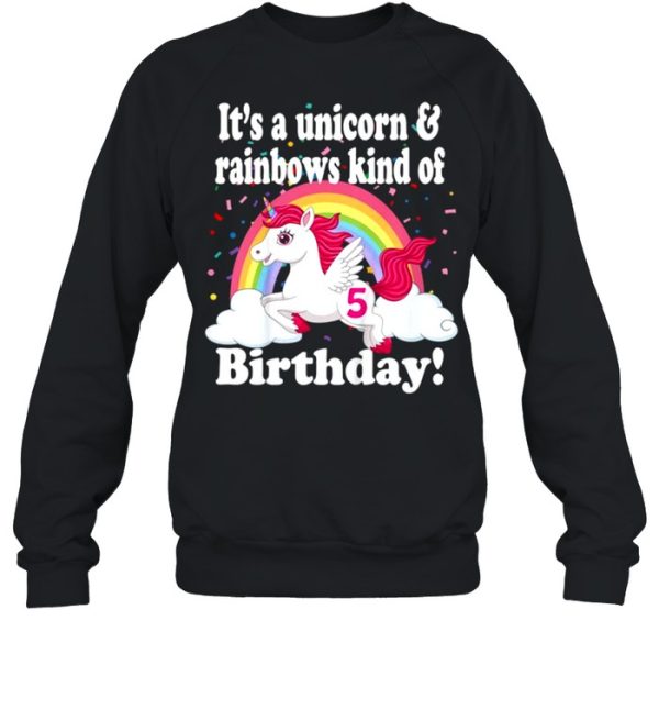 Kids Its A Unicorn &amp Rainbows 5 Year Old Tee Shirt