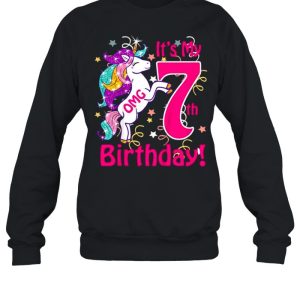 Kids Omg It's My 7th Birthday Girls Unicorn Outfit Tee Shirt 2