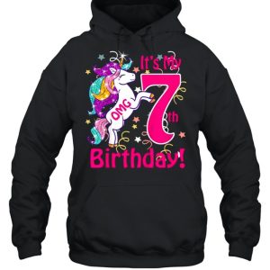 Kids Omg It's My 7th Birthday Girls Unicorn Outfit Tee Shirt 3