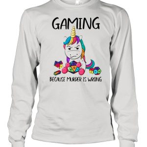 LGBT Unicorn gaming because murder is wrong shirt 1