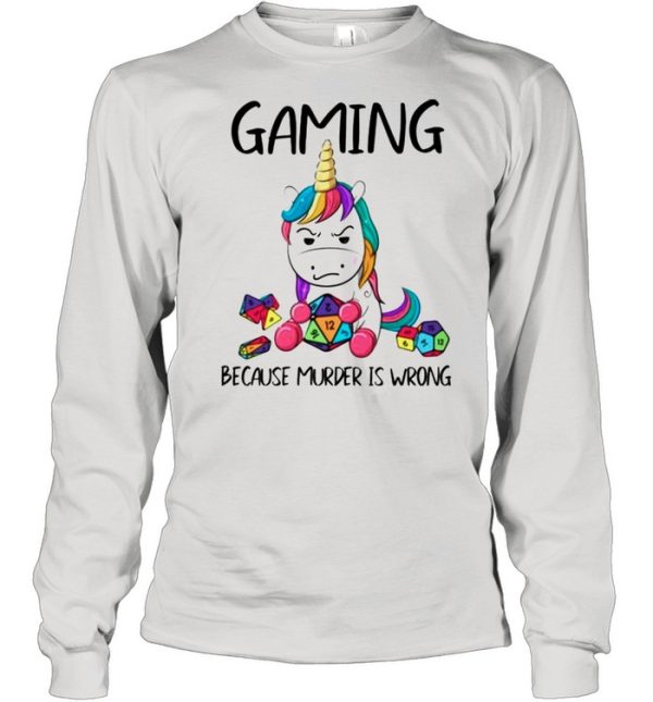 LGBT Unicorn gaming because murder is wrong shirt