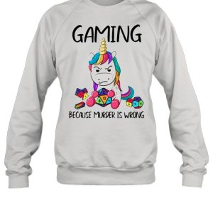 LGBT Unicorn gaming because murder is wrong shirt 2