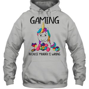 LGBT Unicorn gaming because murder is wrong shirt 3