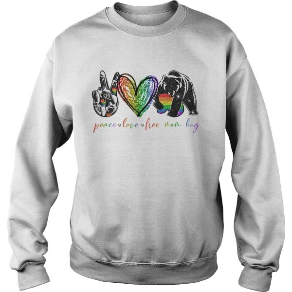 LGBT diamond peace love free mom hug shirt