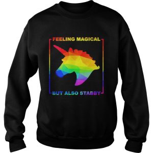 LGBT unicorn feeling magical but also stabby shirt 3