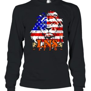 LNS 1776 lion American flag shirt