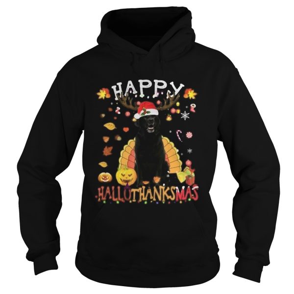 Lab Happy Hallothanksmas Halloween Thanksgiving Xmas shirt