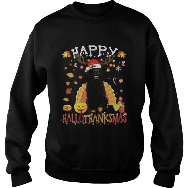 Lab Happy Hallothanksmas Halloween Thanksgiving Xmas shirt