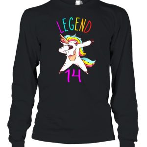 Legend 14 Years Old Dabbing Unicorn Dab 14th Birthday shirt 1