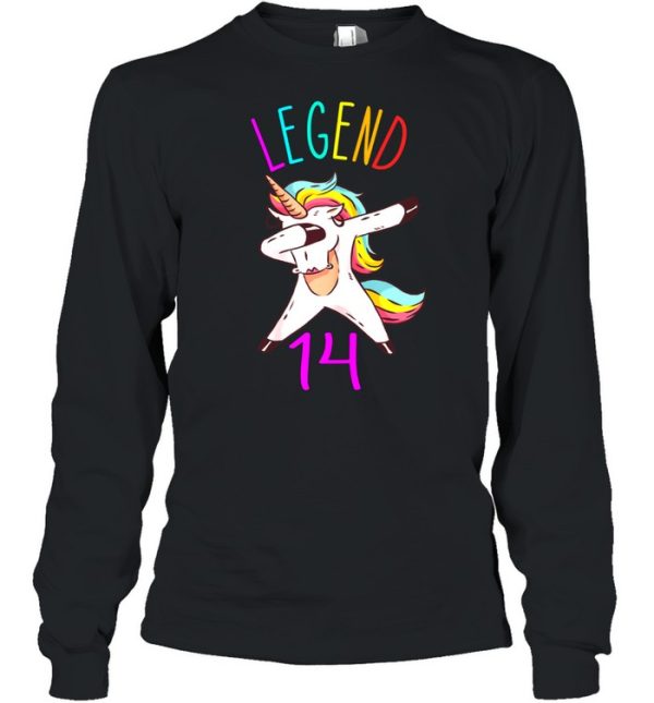 Legend 14 Years Old Dabbing Unicorn Dab 14th Birthday shirt