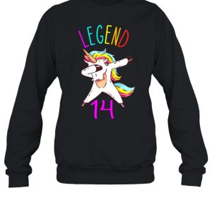 Legend 14 Years Old Dabbing Unicorn Dab 14th Birthday shirt 2