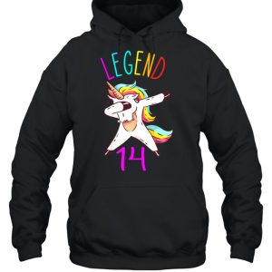 Legend 14 Years Old Dabbing Unicorn Dab 14th Birthday shirt 3