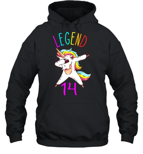 Legend 14 Years Old Dabbing Unicorn Dab 14th Birthday shirt