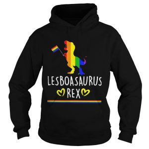 Lgbt flag dinosaur lesboasaurus rex hearts shirt 1