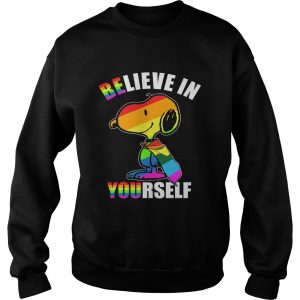 Lgbt flag snoopy believe in yourself shirt 2