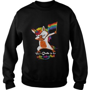 Lgbt flag unicorn too cute to be straight shirt 2