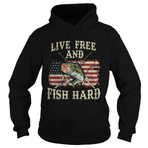 Live free and fish hard american flag independence day shirt 1