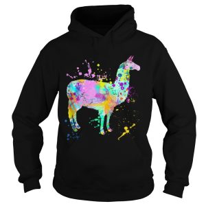 Llama Watercolor Paint Splash Artsy Love Llamas Alpaca shirt 1