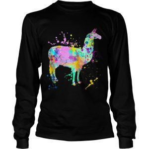 Llama Watercolor Paint Splash Artsy Love Llamas Alpaca shirt 2