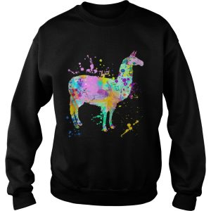 Llama Watercolor Paint Splash Artsy Love Llamas Alpaca shirt 3