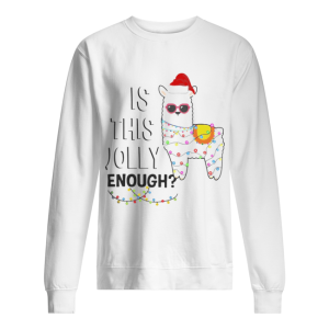 Llama is this jolly enough Christmas lights shirt 2