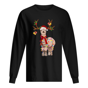 Llama reindeer light Christmas shirt 1